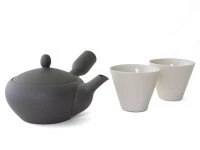 Japanisches Teeservice Teppachu Kurokusube, 3-teilig, Banko Yaki Japanisches Teeservice Teppachu Kurokusube, 3-teilig, Banko Yaki -Einrichtungsgeschäft japanisches teeservice teppachu kurokusube 3 teilig banko yaki