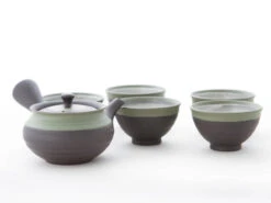 Teeservice Kurofukugata Midorierimaki, 6-teilig -Einrichtungsgeschäft teeservice kurofukugata midorierimaki l 1